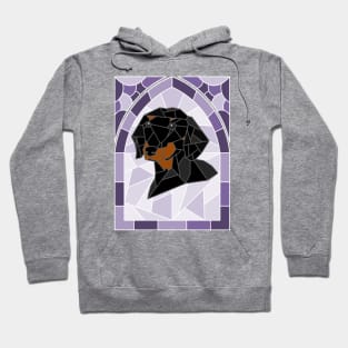 Stained Glass Black Dachshund Hoodie